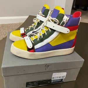 Giuseppe Zanotti Multicolor Double Zip High Top Sneaker